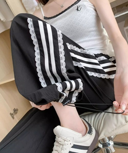 meJane（ミージェーン） ワイドパンツ パンツ サイドレースライン