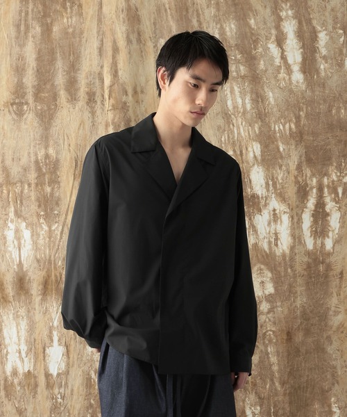 HARE ブラック　黒　シャツ HARE（ハレ） シャツ アシメフロントシャツ(HARE) メンズ レディース トップス