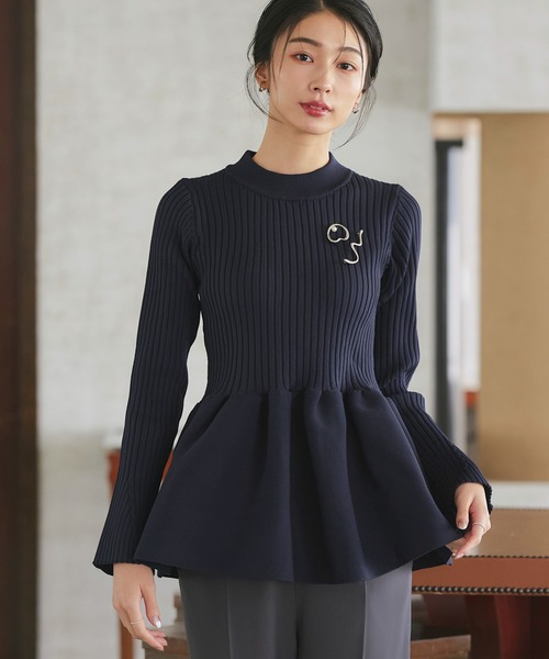 「RUIRUE BOUTIQUE」 長袖ニット M ホワイト×ブラック レディース_画像8