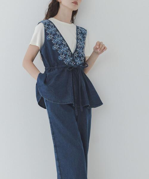 URBAN RESEARCH Sonny Label サロペット オーバーオール クロス刺繍