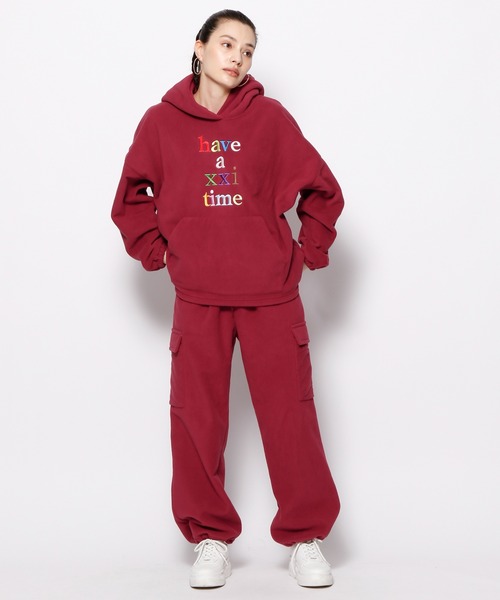 「Have a good time」 「Forever 21」イージーパンツ MEDIUM レッド レディース_画像7