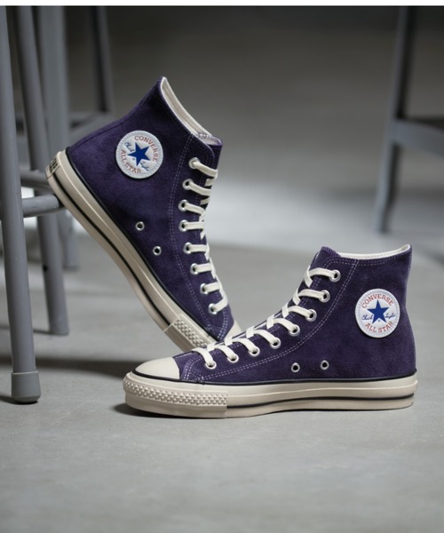 パープル スエード ハイカットシューズ CONVERSE（コンバース） オールスター スニーカー SUEDE AS J HI