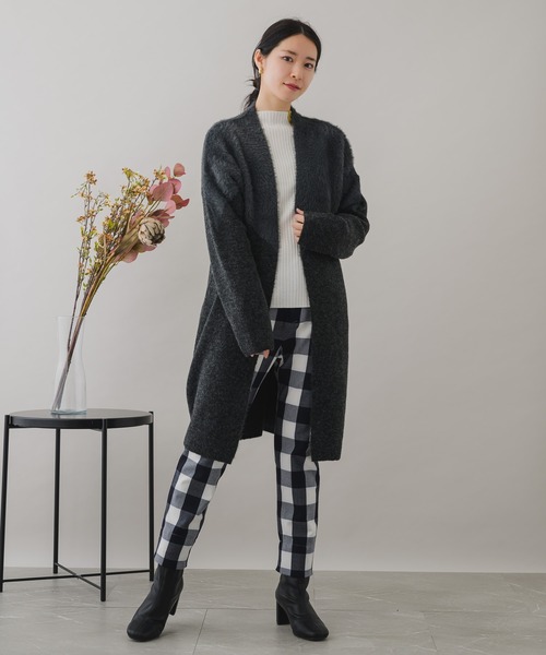 「KATHARINE ROSS」 ニットカーディガン MEDIUM チャコールグレー レディース_画像4