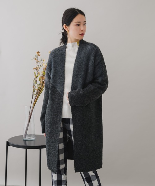 「KATHARINE ROSS」 ニットカーディガン MEDIUM チャコールグレー レディース_画像6