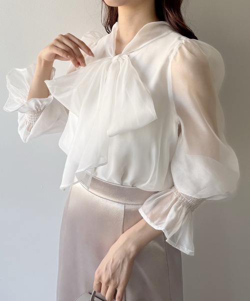 「mipiarl」 長袖ブラウス MEDIUM クリーム レディース_画像5