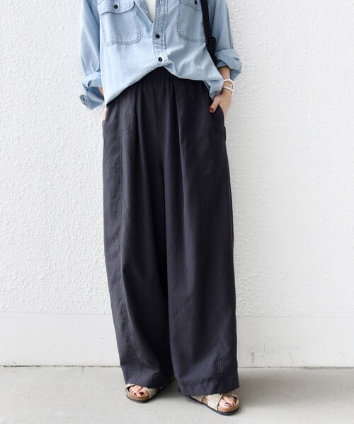 SHIPS（シップス） ワイドパンツ パンツ 「洗濯機可能」ステッチ