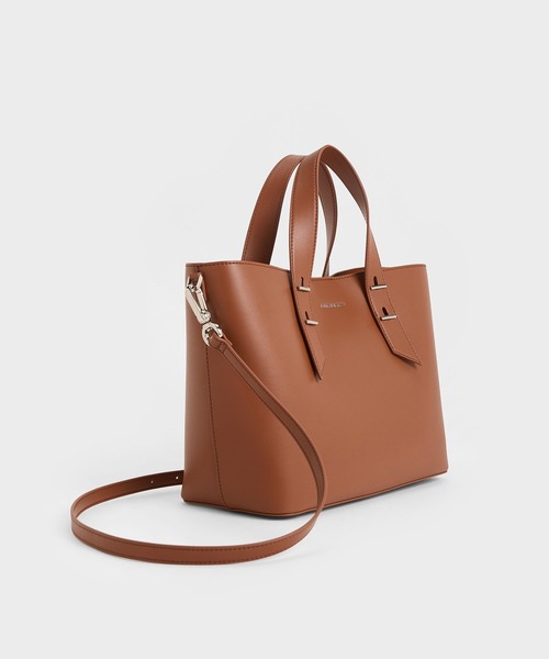 「CHARLES & KEITH」 ハンドバッグ L チョコ レディース_画像6