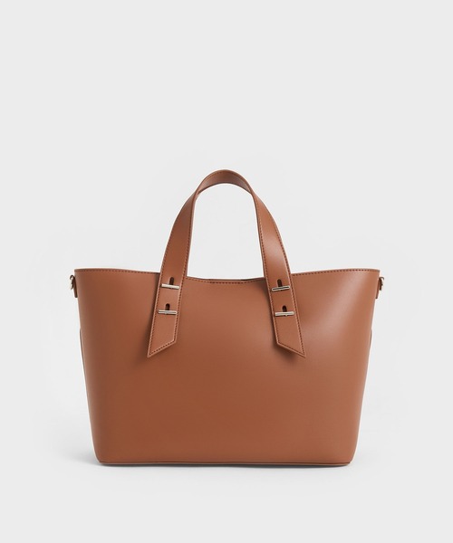 「CHARLES & KEITH」 ハンドバッグ L チョコ レディース_画像7