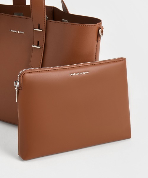 「CHARLES & KEITH」 ハンドバッグ L チョコ レディース_画像8