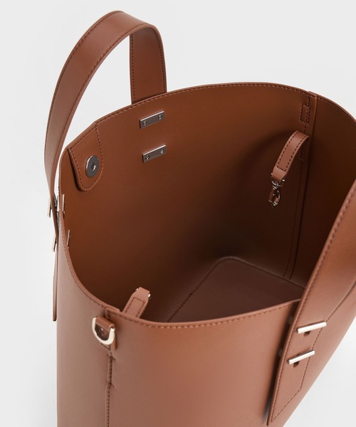 「CHARLES & KEITH」 ハンドバッグ L チョコ レディース_画像9