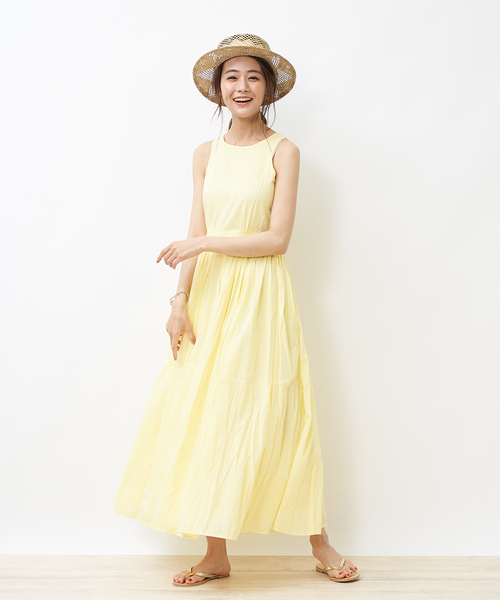 「MARIHA」 ノースリーブワンピース 38 レッド系その他 レディース_画像5