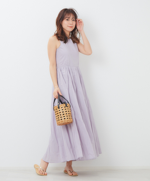 「MARIHA」 ノースリーブワンピース 38 レッド系その他 レディース_画像6