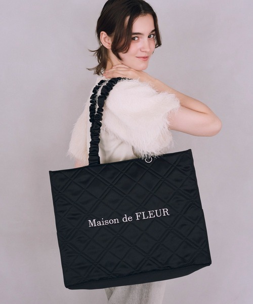 Maison de FLEUR（メゾンドフルール） トートバッグ 大きめ ギャザー