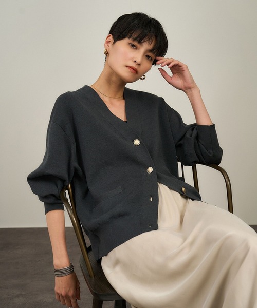 「SALON adam et rope'」 ニットカーディガン FREE グレー レディース_画像7