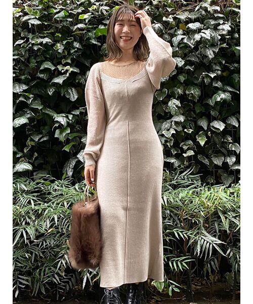 ワンピース 異素材ブロッキングロングニットワンピース Zozotown Paypayモール店 通販 Paypayモール