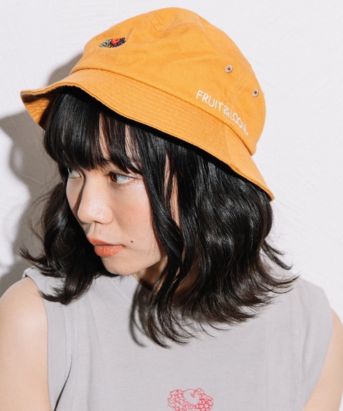 FRUIT OF THE LOOM 帽子 ハット LOGO EMB BUCKET HAT レディース