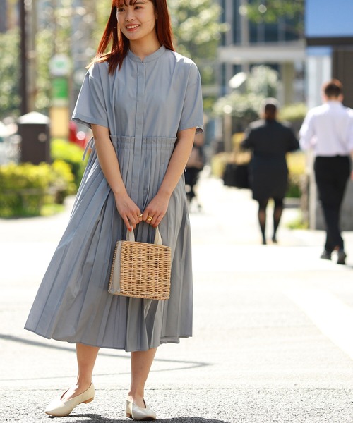 限定製作 ワンピース Ray Beams バンドカラー プリーツ ワンピース セール Karmagazine Net