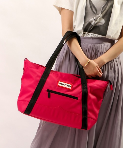 Hunter【カジュアル☆Nylon Top Clip Tote ラージサイズ 】 HUNTER トートバッグ NYLON TOPCLIP TOTE ナイロントップ