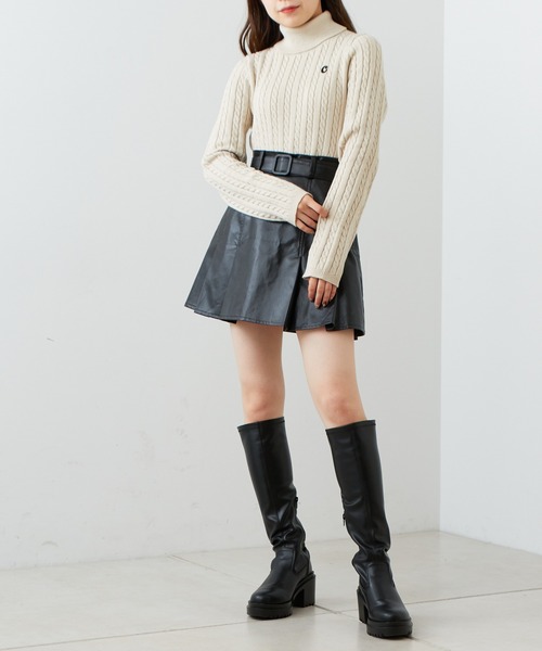 VIP価格♡【Max Mara Studio】ベルト付きプリーツスカート セール】ベルト付きボックスプリーツミニスカート（スカート