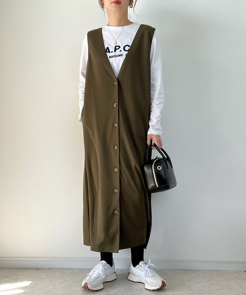 サロペット オーバーオール 「maiko_wear × Fizz コラボ」　前後2Way　ポンチ素材ジャンパースカート レディース | Fizz | 03