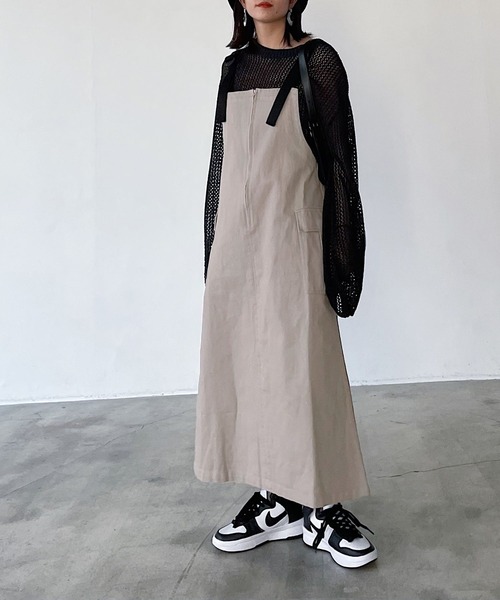 PAGEBOY ワンピース ジャンパースカート カーゴポケットツイル