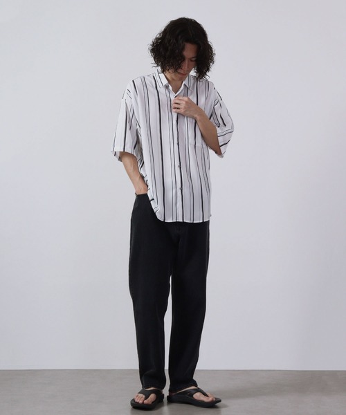 CNBLUE着用 RHUDE ルード シルク 半袖シャツ 柄シャツ RVCA/ルーカ 花柄シャツ 半袖カジュアルシャツ/レーヨンシャツ