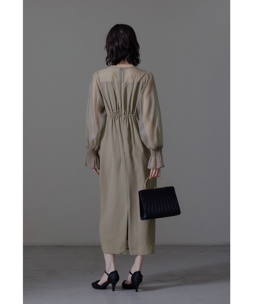 niana（ニアナ） ドレス ビスチェ風ボリュームスリーブシフォンドレス