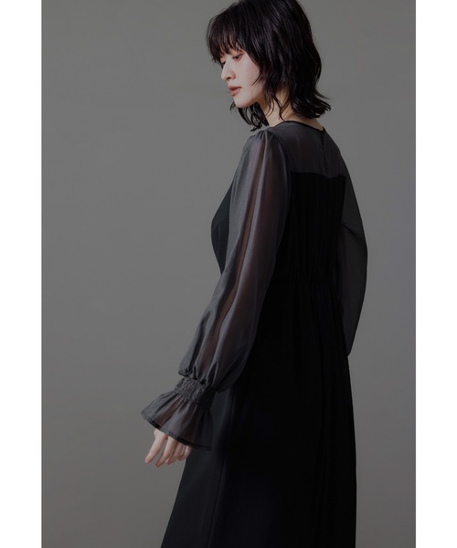 niana（ニアナ） ドレス ビスチェ風ボリュームスリーブシフォンドレス