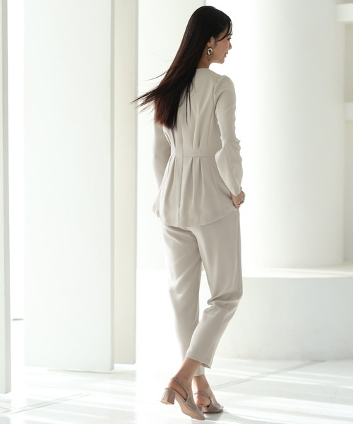 PourVous（プールヴー） パンツドレス セットアップ パーティー パンツ