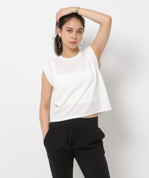 tシャツ 「接触冷感」「吸水速乾」フロントロゴラメコンビプルオーバー レディース HEREIAM tシャツ 「HEREIAM」吸水速乾／ミラーロゴショートプル