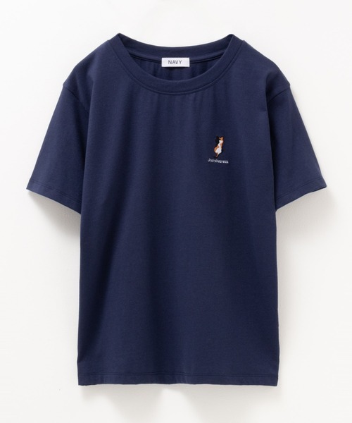 NAVY tシャツ ワンポイントネコ刺繍Tシャツ レディース : ZOZOTOWN