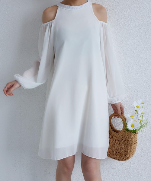 MAISON DE THERESE ワンピース オフショルダー バック紐リボン