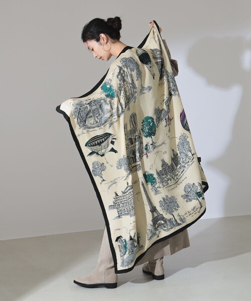 manipuri ストール・ショール セール】【manipuri】フローラ リネン混ストール 120cm正方形