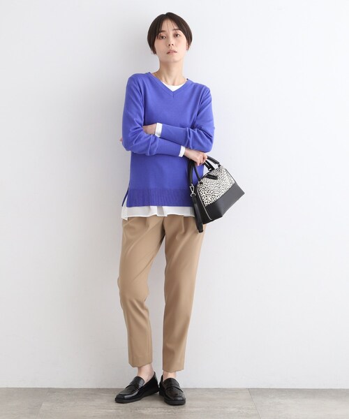 INDIVI ニット セーター 「ウール100%」エクストラファイン