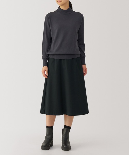 無印良品（MUJI） スカート 婦人 ストレッチ起毛フレアスカート