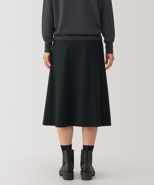 【美品】エムズグレイシー ロングフレアスカート ストレッチ素材 黒 23年モデル 無印良品（MUJI） スカート 婦人 ストレッチ起毛フレアスカート