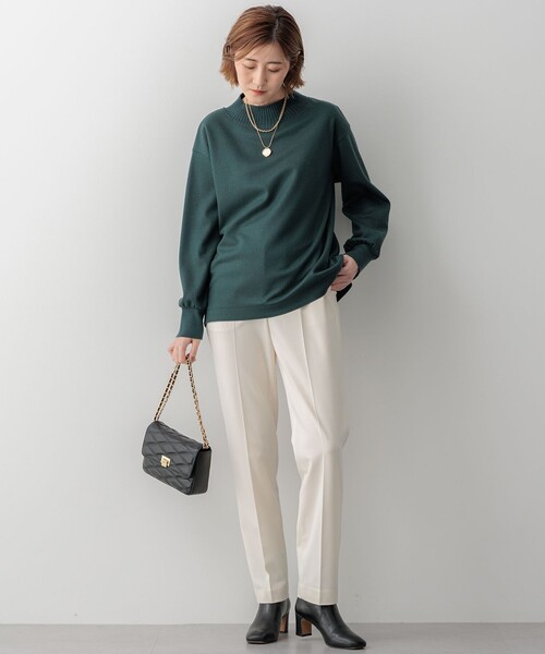 tシャツ 「洗える」ウールミルドジャージー リブデザイン カットソー レディース 23区 tシャツ 「洗える」ウールミルドジャージー リブデザイン