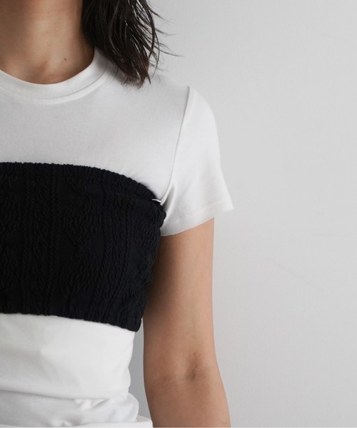 チューブトップ ベアトップ kotohayokozawa todo SHRUNK-KNIT BARE TOP kotohayokozawa チューブトップ ベアトップ todo SHRUNK-KNIT