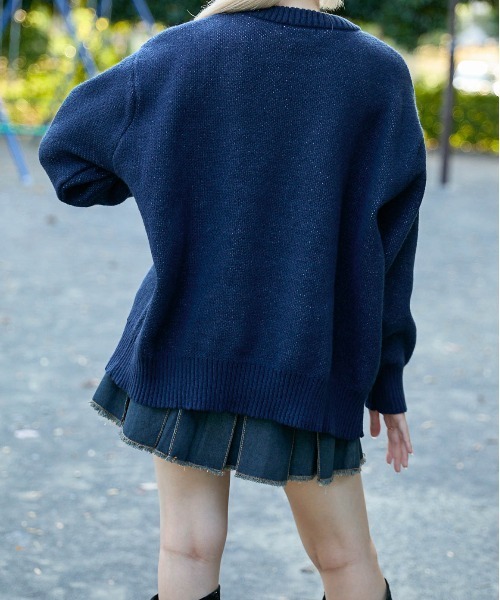 ニット セーター 「USAフラッグ×オーバーシルエット」レディース