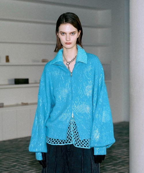 セーター ニット Printing wool drivers knit / プリンティングウール