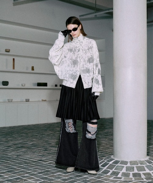 seyto プリンティングウールドライバーズニット　1 セーター ニット Printing wool drivers knit / プリンティング