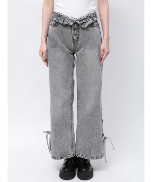 CALNAMUR（カルナムール）の「バックリボンデニムパンツ（デニム
