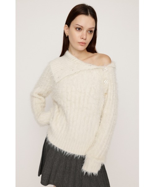 SLY ニット 「MAYWAY」SIDE BUTTON SHAGGY TUNIC サイド ボタン  