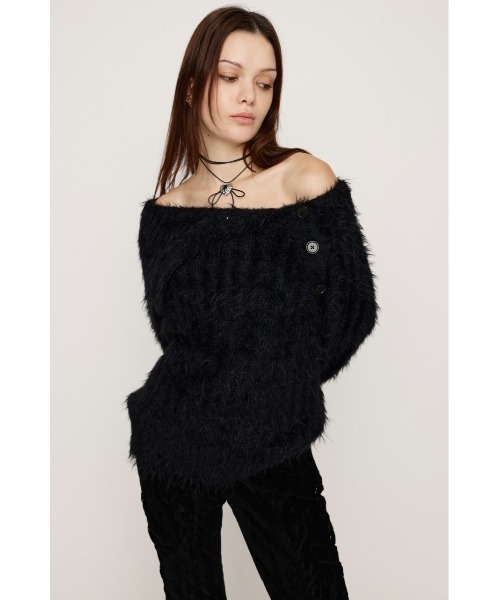 ニット セーター 「MAYWAY」SIDE BUTTON SHAGGY TUNIC サイド ボタン シャギー チュニック レディース SLY ニット セーター 「MAYWAY」SIDE BUTTON SHAGGY TUNIC