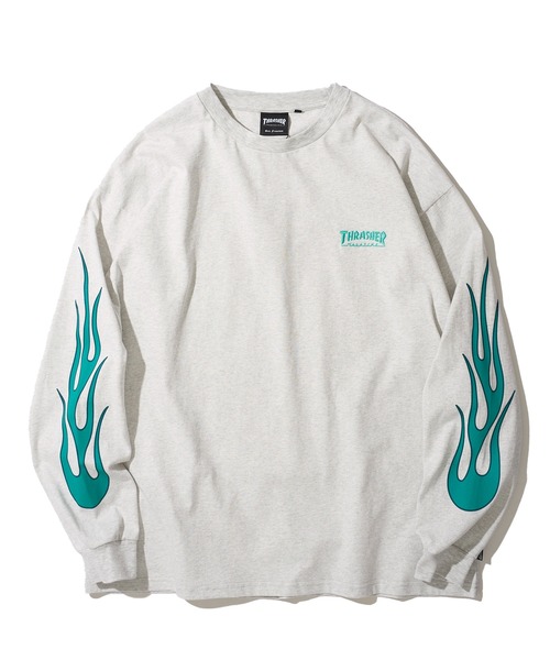 THRASHER tシャツ 「THRASHER / スラッシャー」フレイムロゴ刺繍