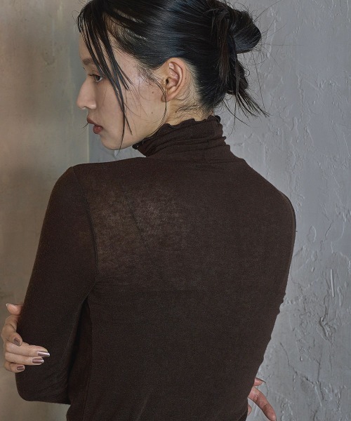 ニット セーター SHEER TURTLE KNIT(24AW) レディース marjour ニット セーター SHEER TURTLE KNIT(24AW) レディース