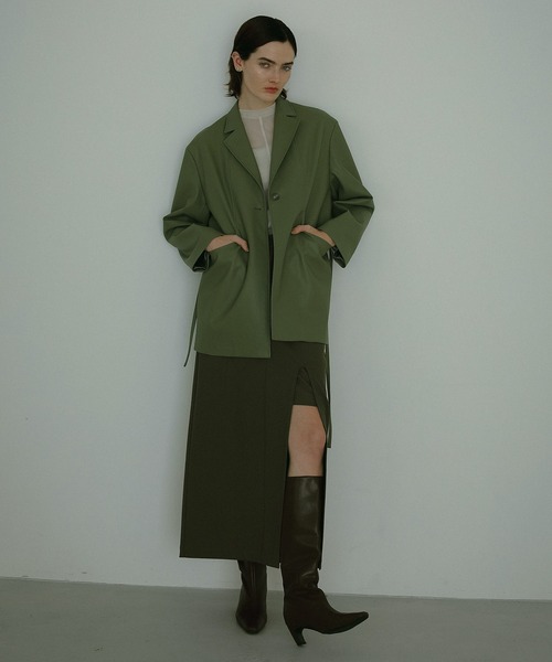 新品　タグ付き　MANOF マノフ　ツイード　コート　アウター　ジャケット MANOF（マノフ） ステンカラーコート コート TWEED MIDI COAT