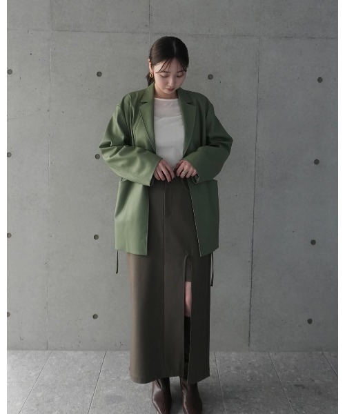 MANOF（マノフ） コート アウター FAUX LEATHER JACKET レディース