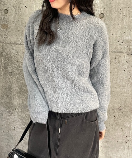 ニット セーター 線画シャギープルオーバー/151518 レディース Elura ニット セーター 線画シャギープルオーバー/151518