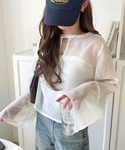 ブラウス シャツ 夏 袖口メッシュが抜け感前後...の詳細画像4